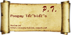 Posgay Tóbiás névjegykártya